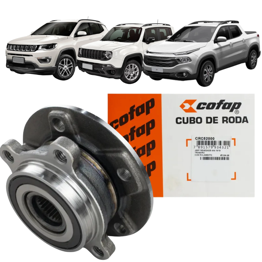 Cubo de Roda Traseiro Direito ou Esquerdo 4 Furos com Rolamento - Cofap - CRC52000 - (1)