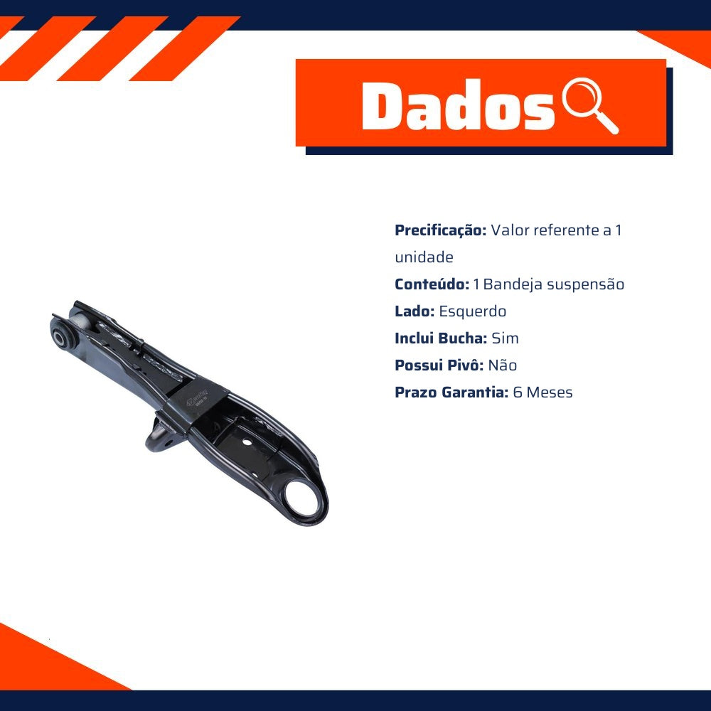 Bandeja Suspensão Dianteira Inferior Esquerda com Bucha para Mitsubishi Pajero e Pajero Tr4 - Cofap - BJC39011M - (2)