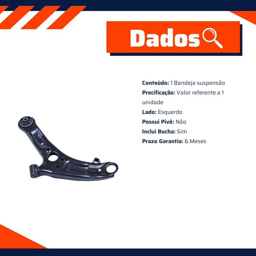 Bandeja Suspensão Dianteira Esquerda com Bucha para KIA Picanto - Cofap - BJC33005M - (2)