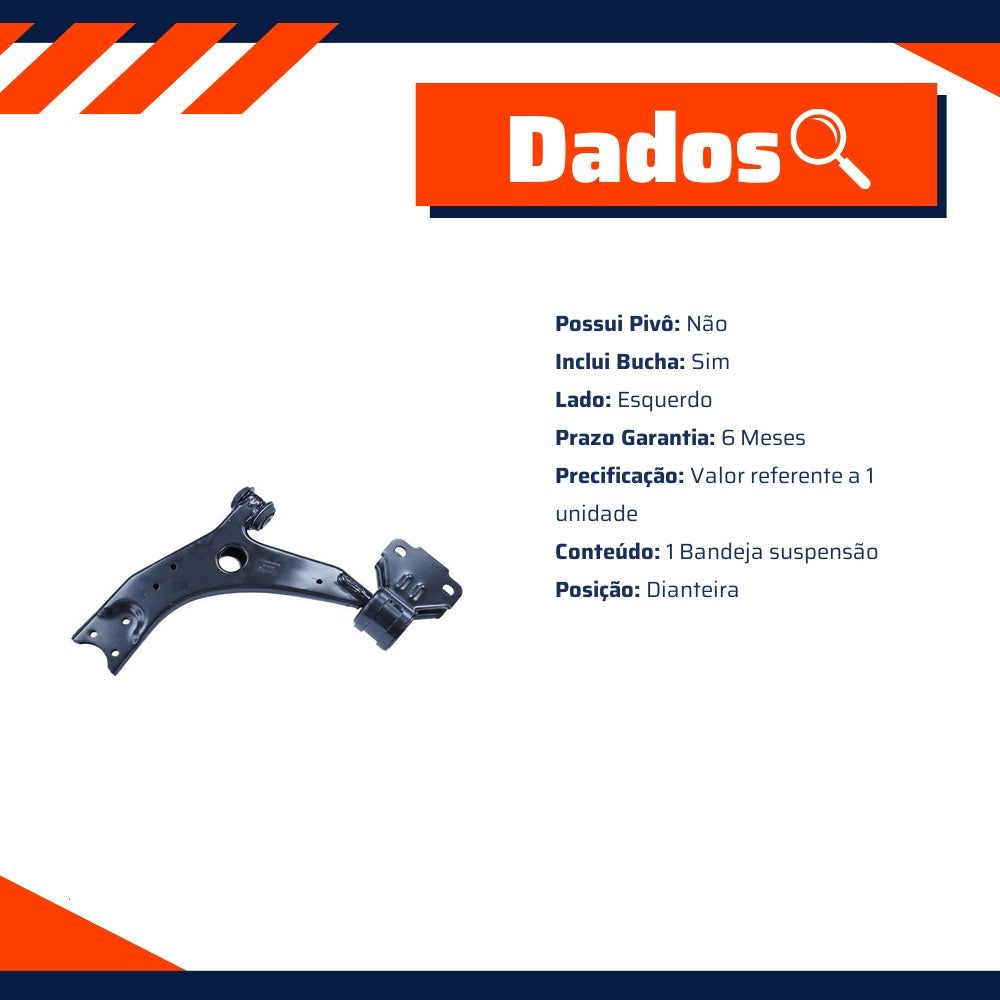 Bandeja Suspensão Dianteira Esquerda com Bucha para Ford Focus e Focus Sedan - Cofap - BJC08139M - (2)