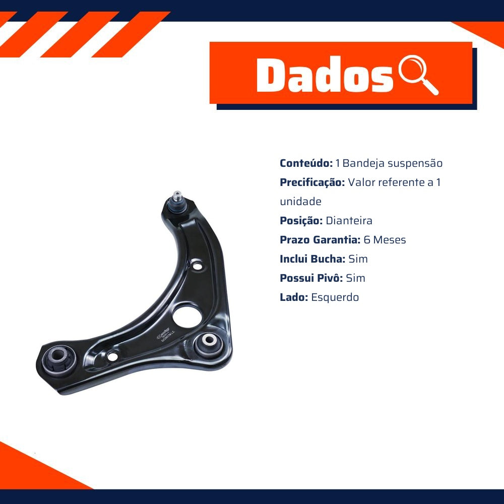 Bandeja Suspensão Dianteira Esquerda com Pivô com Bucha para Nissan March e Versa - Cofap - BJC29017M - (2)