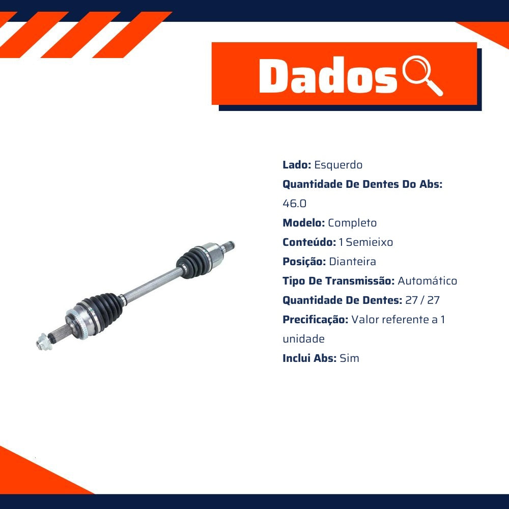 Semieixo Dianteiro Esquerdo Automático Com Abs Hyundai Creta - Cofap - SEC32015 - (2)