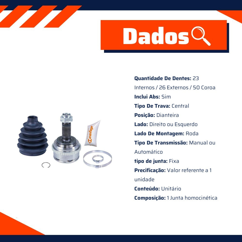 Junta Homocinética Dianteira Roda Automática Manual com ABS para Honda Civic - Cofap - JHC10110 - (2)