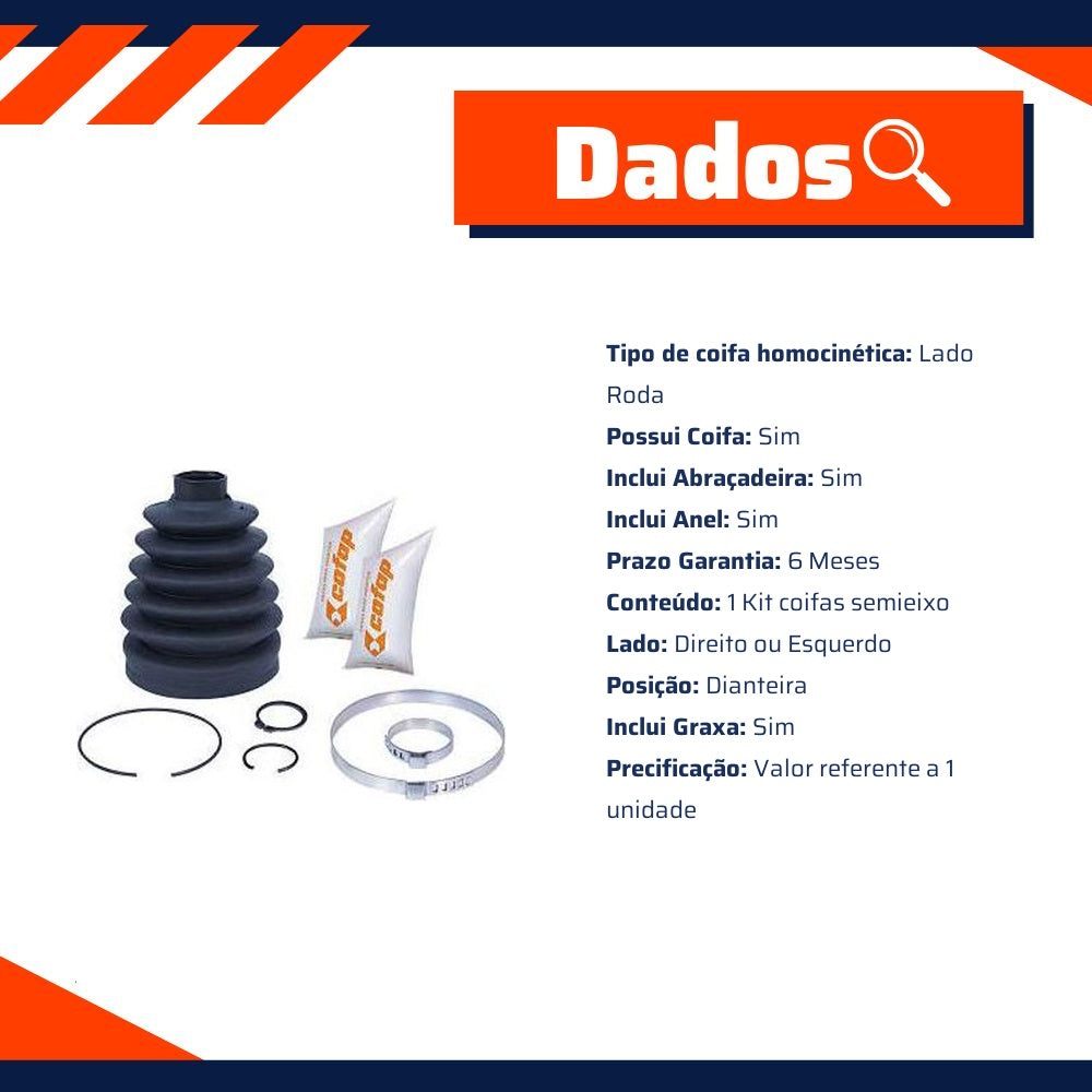 Kit Coifas Semieixo Dianteiro Roda com Coifa para Mitsubishi Pajero TR4 - Cofap - KJH39002 - (2)