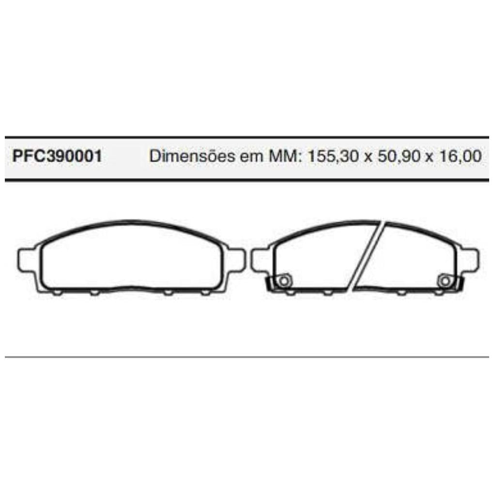Pastilha Freio Dianteira Importado para Mitsubishi L200 - Cofap - PFC390001 - (1)