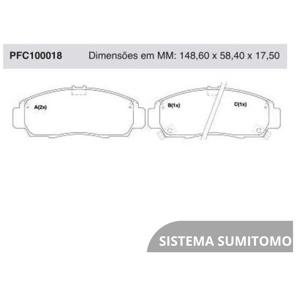 Pastilha Freio Dianteira Sumitomo - Cofap - PFC100018 - (1)