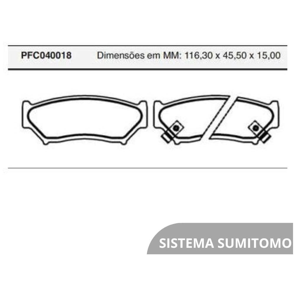 Pastilha Freio Dianteira Sumitomo - Cofap - PFC040018 - (1)