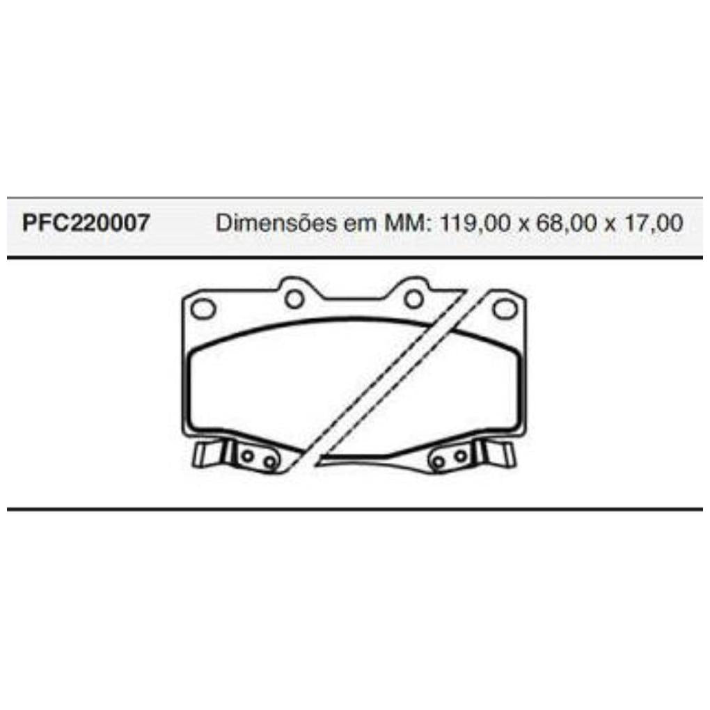 Pastilha Freio Dianteira Varga para Toyota Hilux - Cofap - PFC220007 - (1)