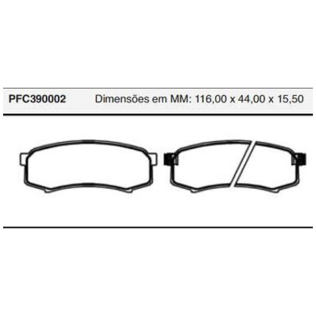 Pastilha Freio Traseira Akebono Mitsubishi Pajero - Cofap - PFC390002 - (1)