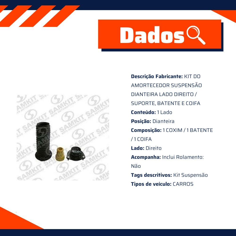 Kit Amortecedor Dianteiro Direito para Honda Civic - Sampel - SK845D - (2)