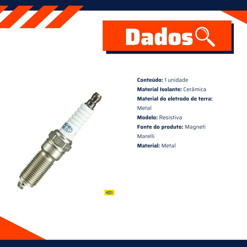 Kit 4 Vela Ignição Resistiva - Magneti Marelli - QH6RTCMM-10 - (3)