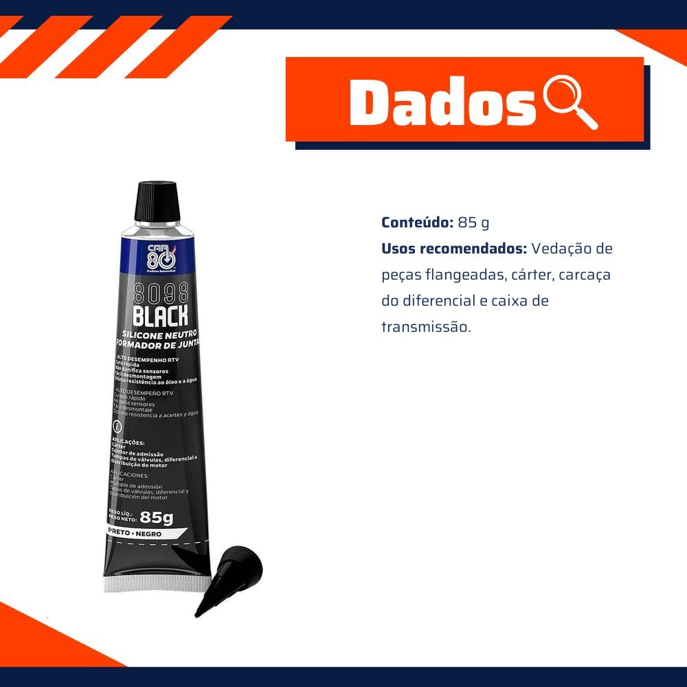 Silicone de Alta Temperatura CAR8098 Black 85g - Snap-on - CAR8098BLACK - (2)