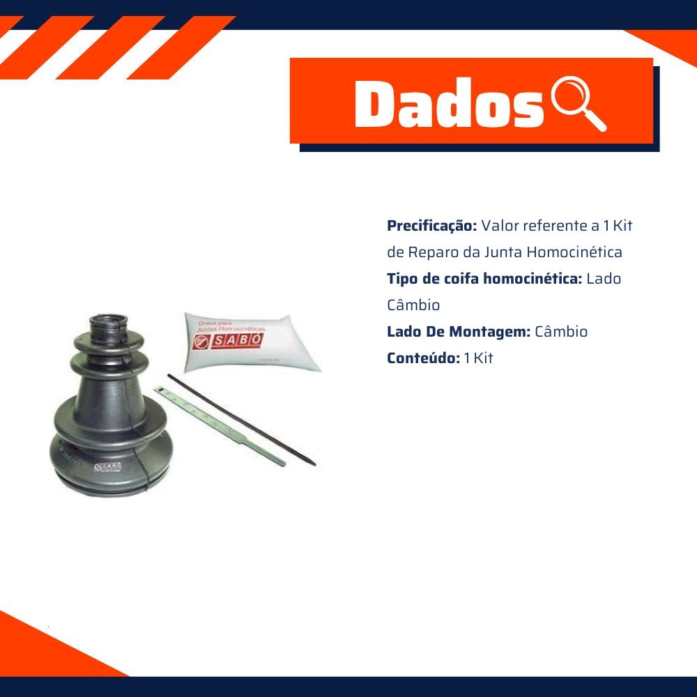 Kit Reparo Junta Homocinética Lado Câmbio para Ford Corcel e Pampa - Sabó - 78563 - (2)