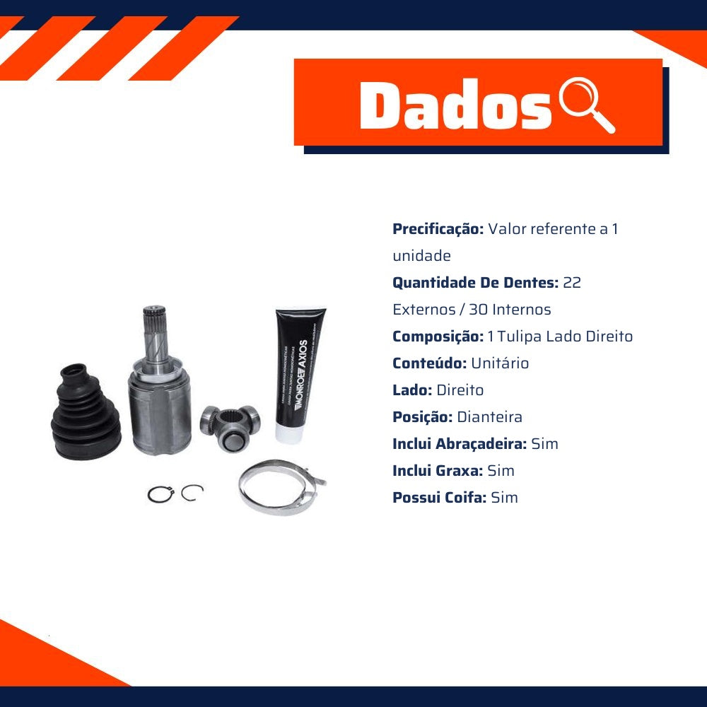Tulipa Lado Direito para Chevrolet Onix e Prisma - Monroe Axios - 5466100 - (2)