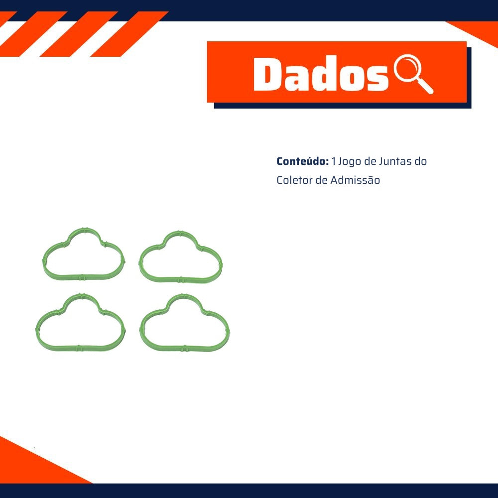 Jogo de Juntas do Coletor de Admissão - Sabó - 76711 - (2)