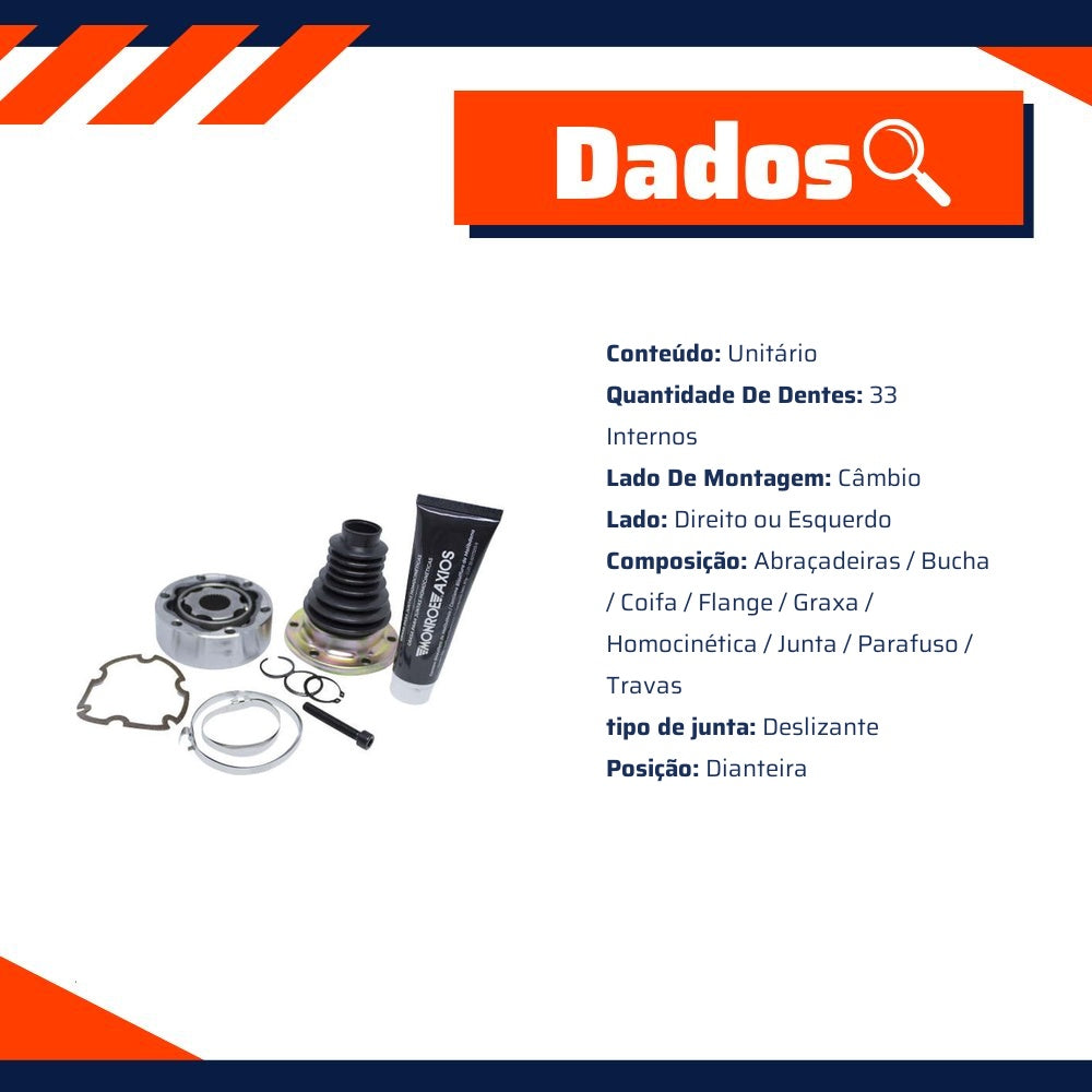 Junta Homocinética Deslizante Lado Câmbio - Monroe Axios - 546.6086 - (2)