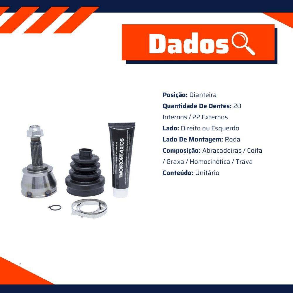 Junta Homocinética Lado Roda para Fiat Palio - Monroe Axios - 5466008 - (2)
