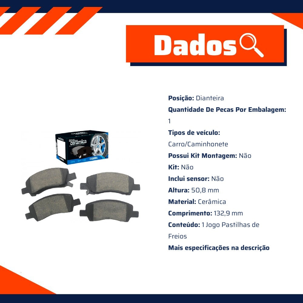 Pastilha de Freio Cerâmica Dianteira para Hyundai HB20 e HB20S 1.0 Aspirado - Cobreq - N-2131C - (3)