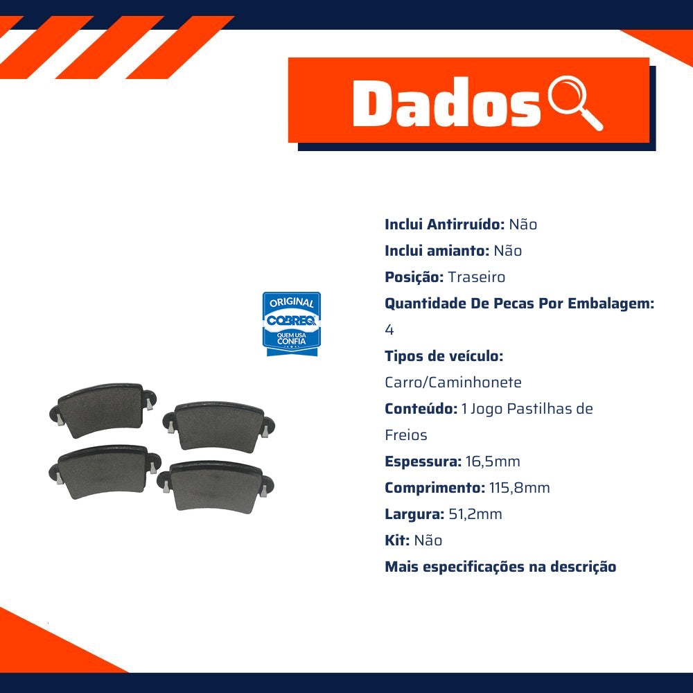 Pastilha de Freio Traseira para Renault Master - Cobreq - N-451P - (3)