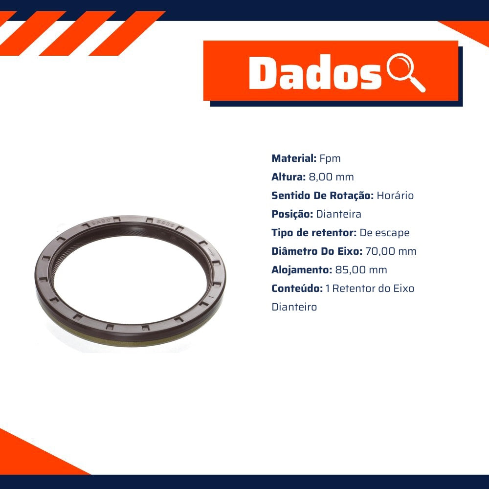 Retentor do Eixo Dianteiro para Renault Master - Sabó - 05936BRAGF - (2)