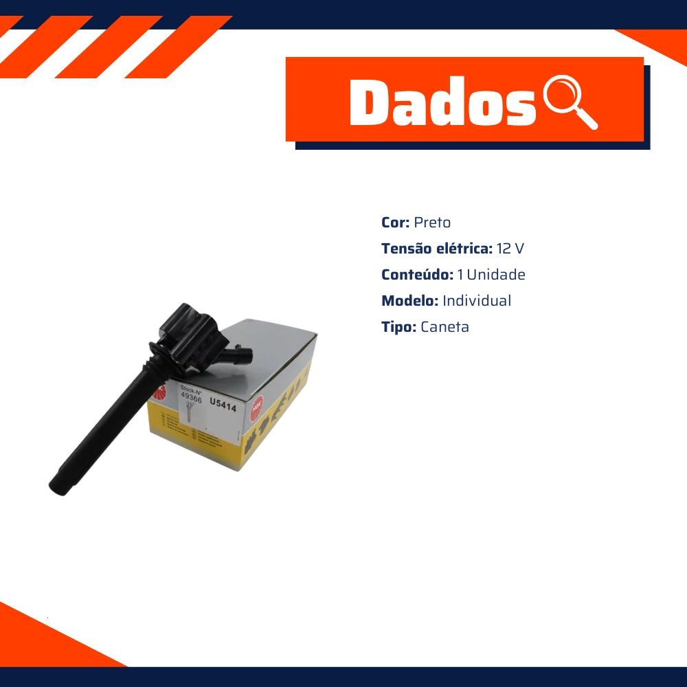 Bobina Ignição para Fiat Toro - NGK - U5414 - (3)