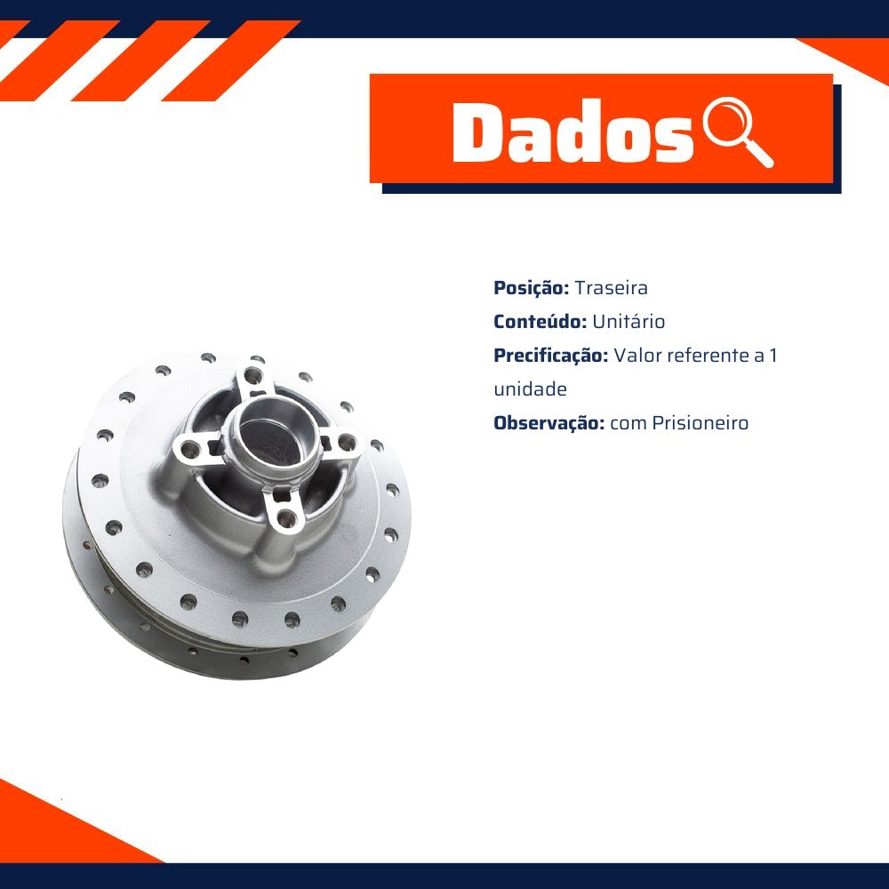 Cubo de Roda Traseiro Direita ou Esquerda para Honda CG 125 - Cobreq - 0014-CB - (2)