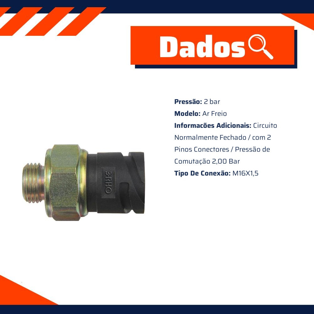 Interruptor Ar de Freio - 2 bar - 3-RHO - 5582 - (2)