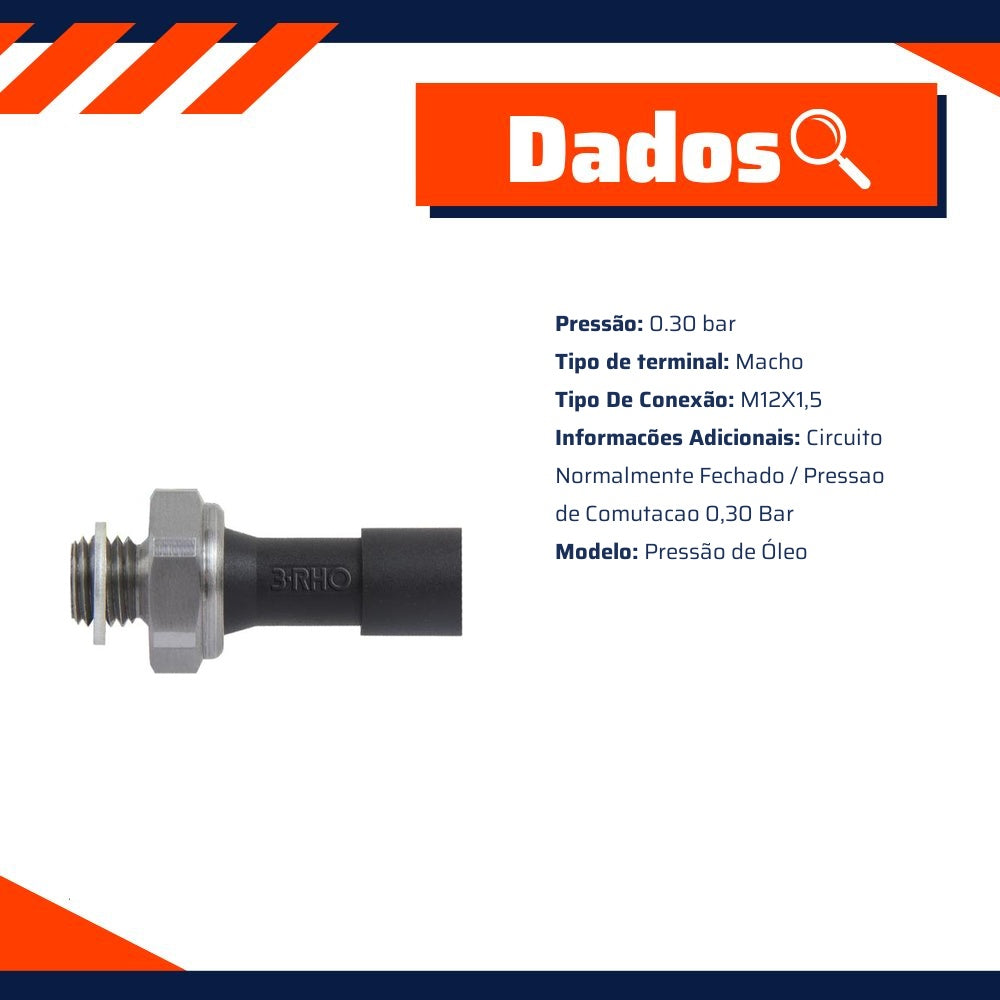 Interruptor de Pressão de Óleo - 0.30 bar - 3-RHO - 3309 - (2)