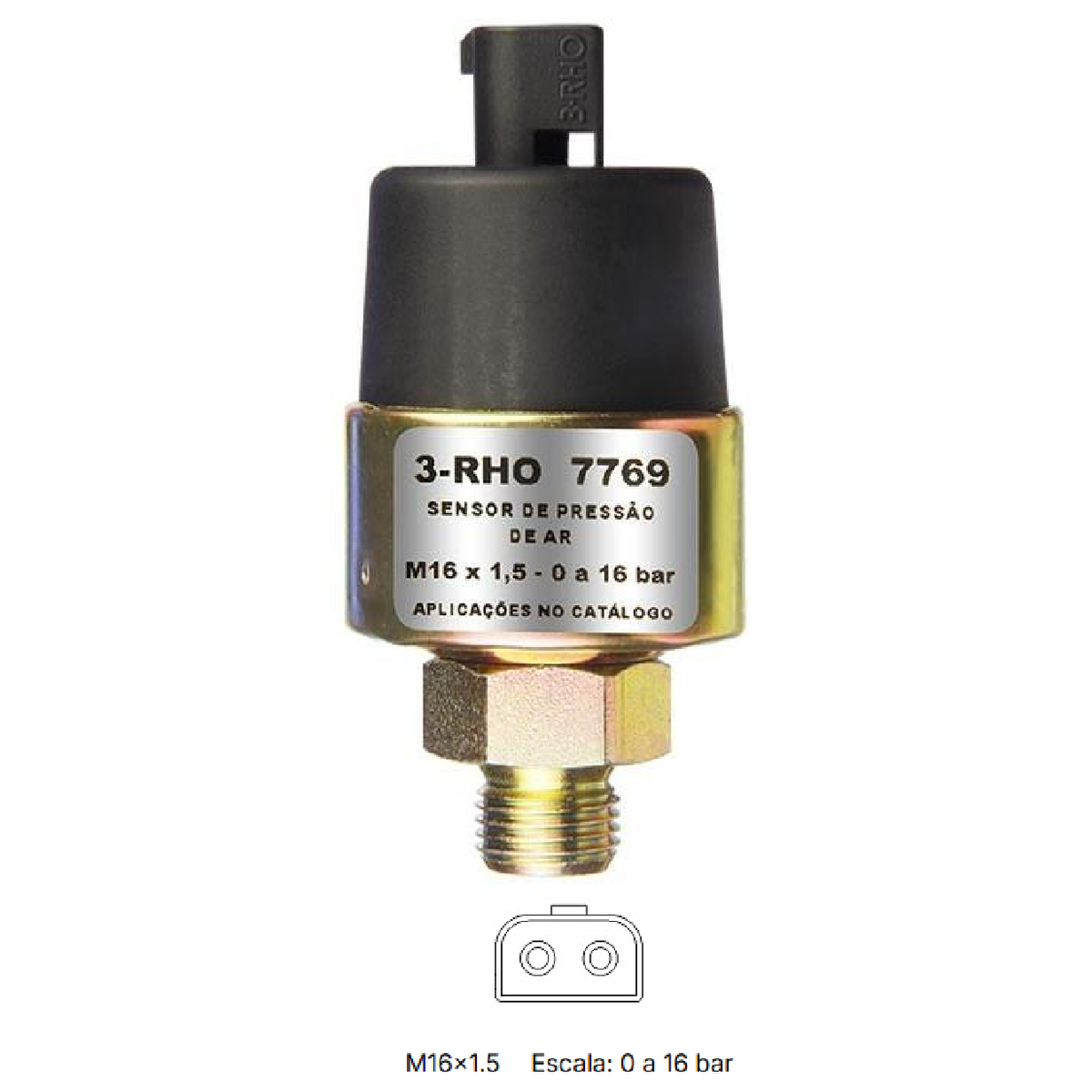 Sensor Mecânico de Pressão de Ar - 0 a 16 Bar - 3-RHO - 7769 - (7)