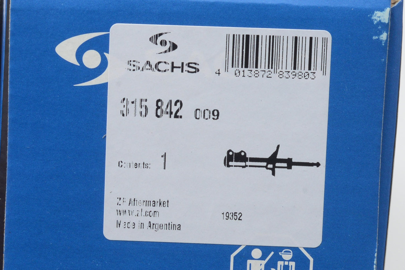 Amortecedor Suspensão Dianteira - SACHS - 315 842 - (7)