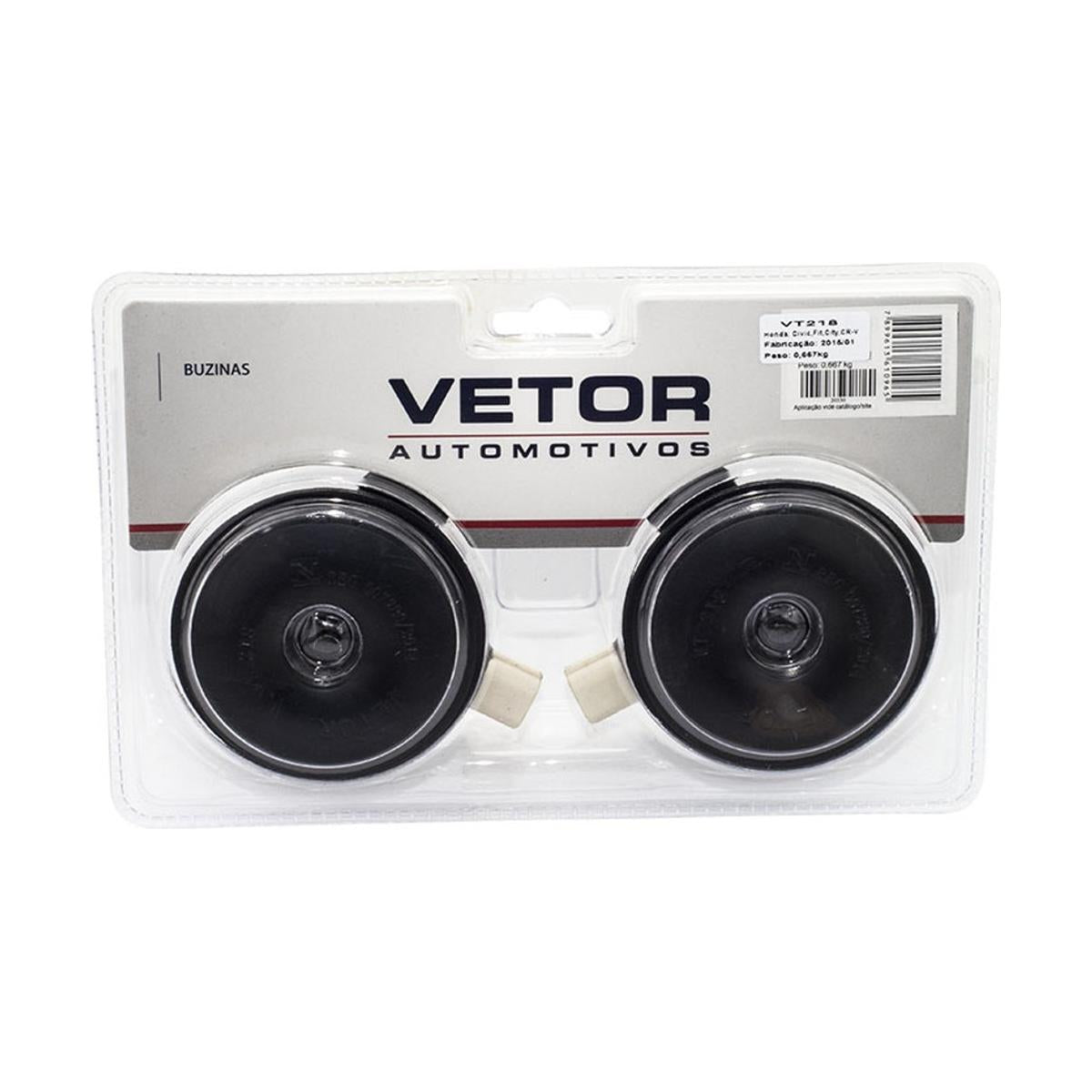 Buzina 12V 75mm com Conector - Vetor - Vt218 - (1)