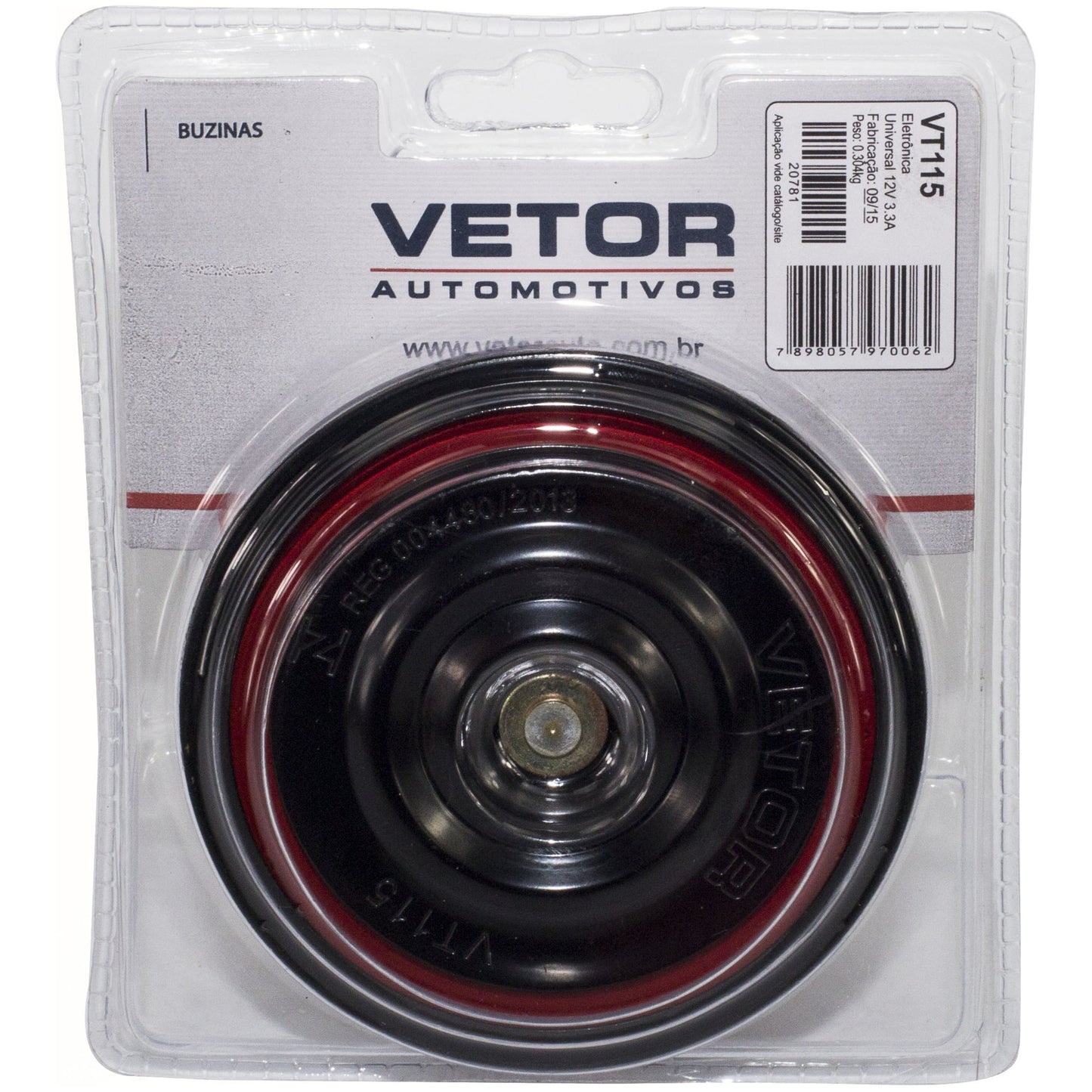 Buzina Bibi Pequena 92mm 12V - Vetor - Vt115 - (1)