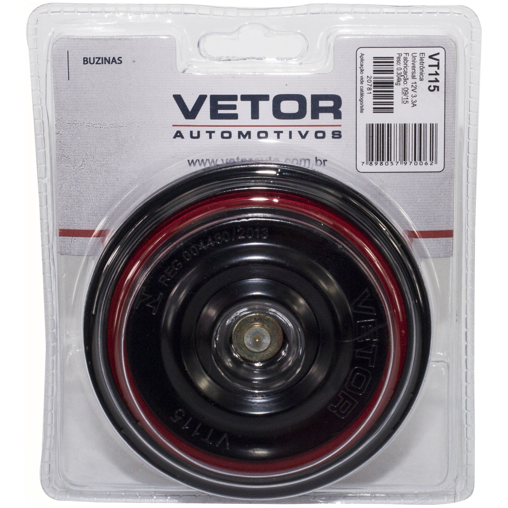 Buzina Bibi Pequena 92mm 12V - Vetor - Vt115 - (1)