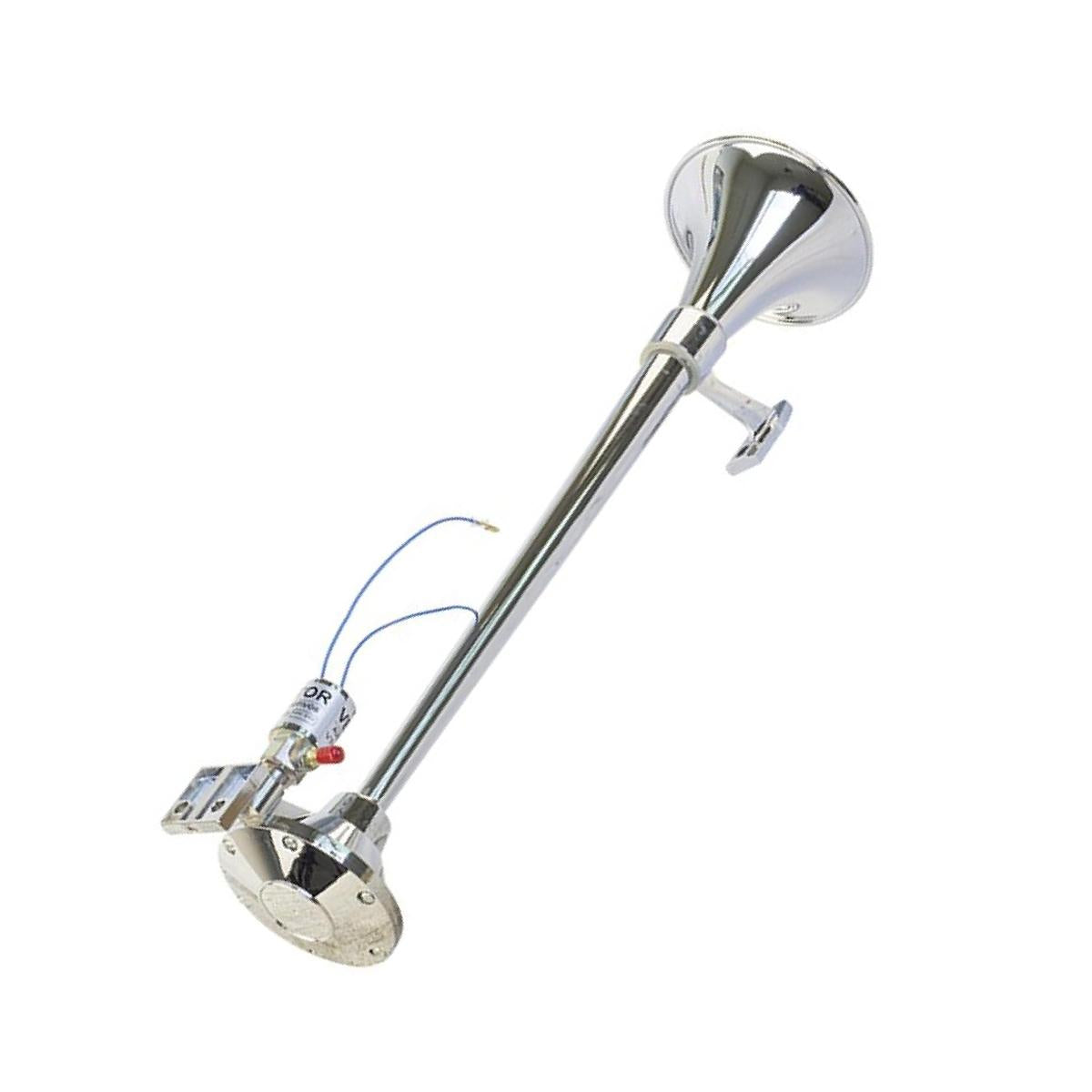 Buzina 1 Corneta Cromada 12V/24V 632mm - Vetor - Vt055 - (1)