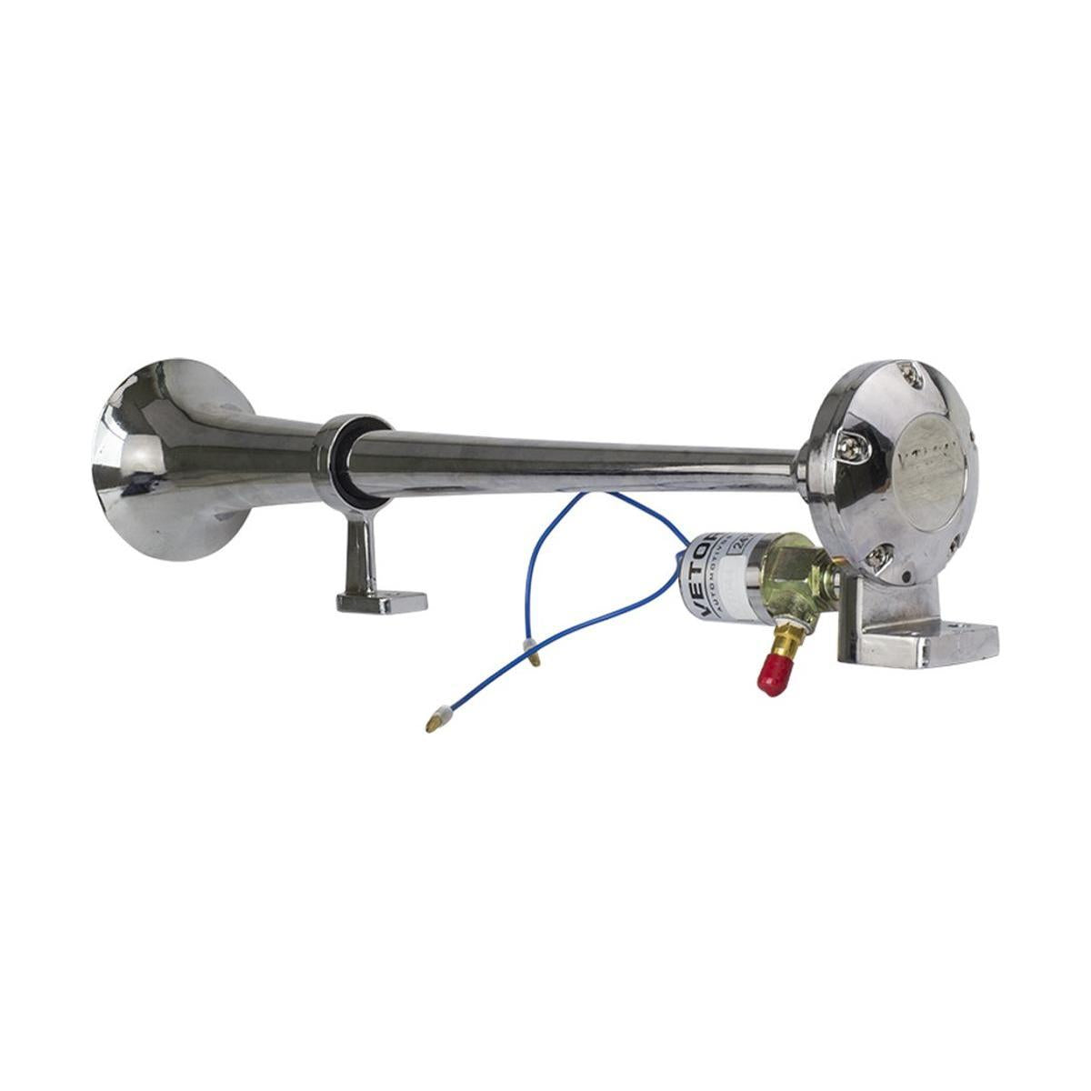 Buzina 1 Corneta Cromada 12V/24V - Vetor - Vt054 - (4)