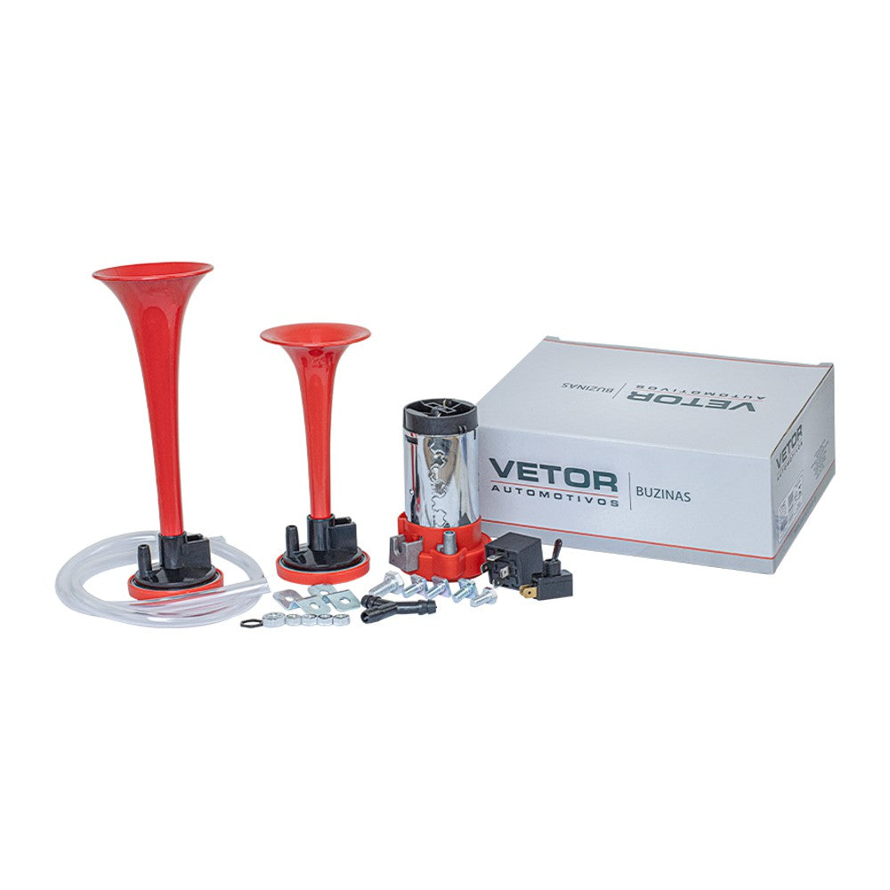Buzina 2 Cornetas 12V - Vetor - Vt042 - (2)