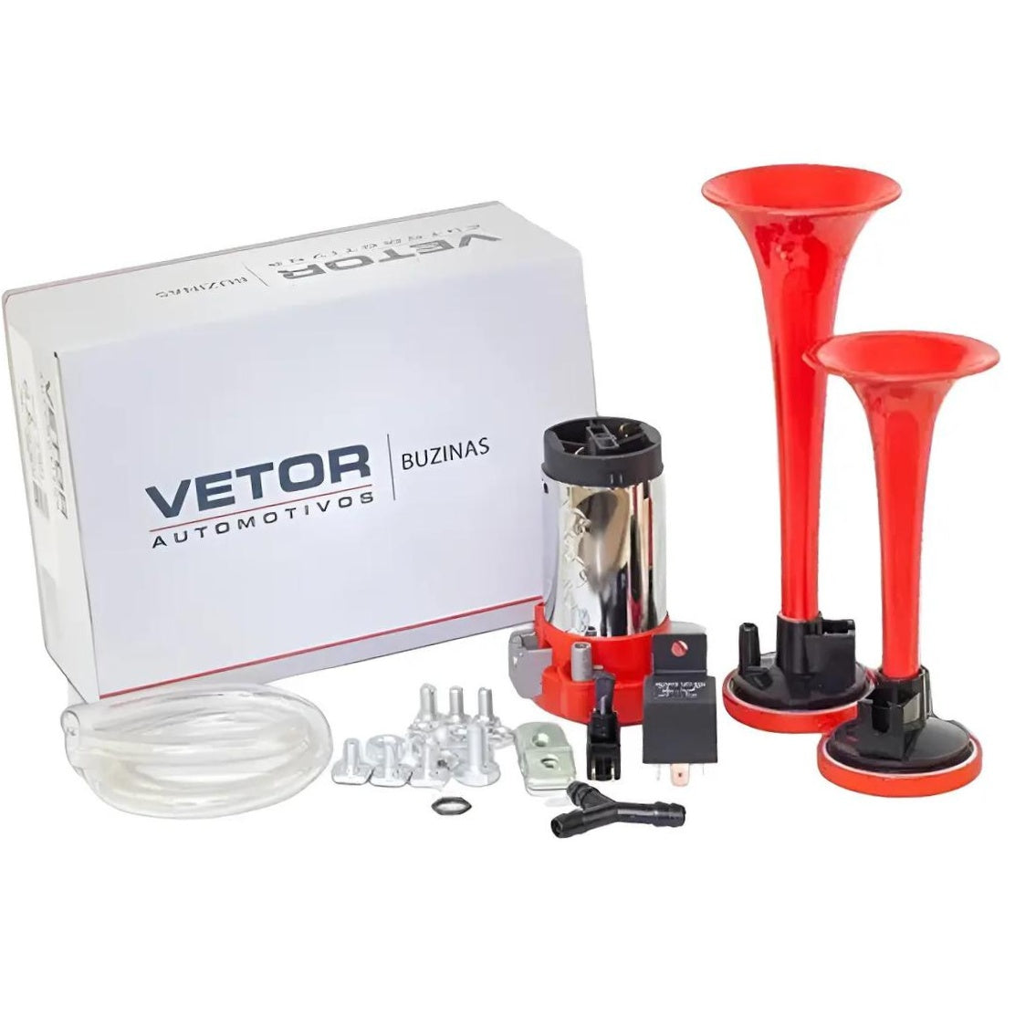 Buzina 2 Cornetas 12V - Vetor - Vt042 - (1)
