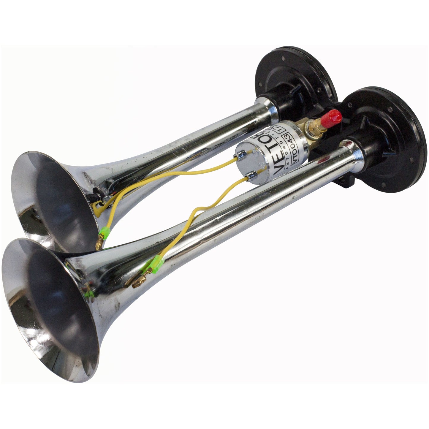 Buzina 2 Cornetas Cromada 12V - Vetor - Vt043 - (8)