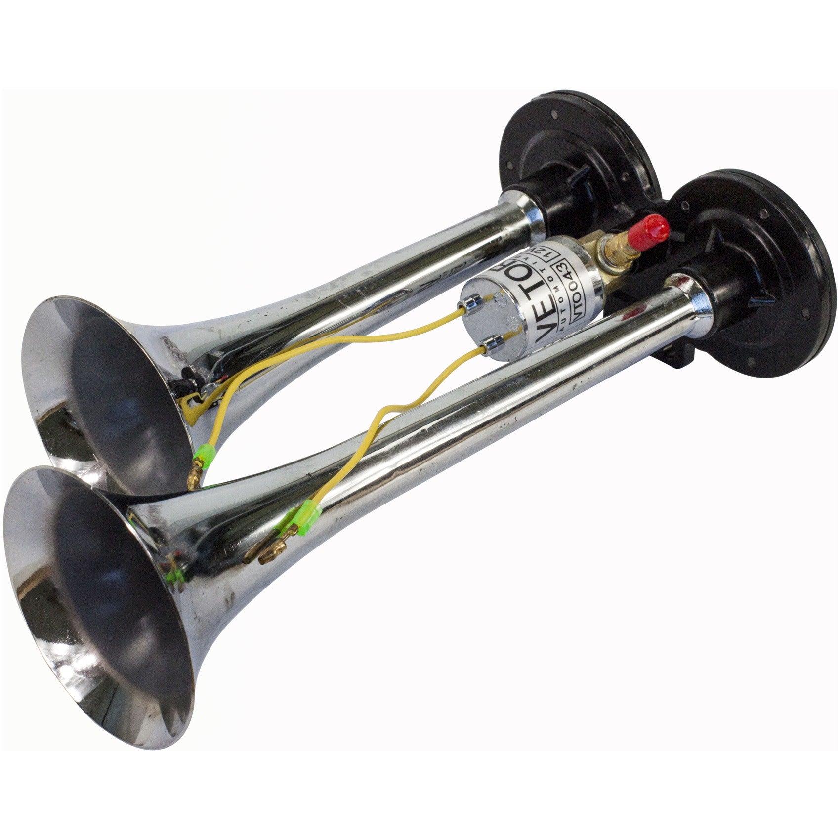 Buzina 2 Cornetas Cromada 12V - Vetor - Vt043 - (8)