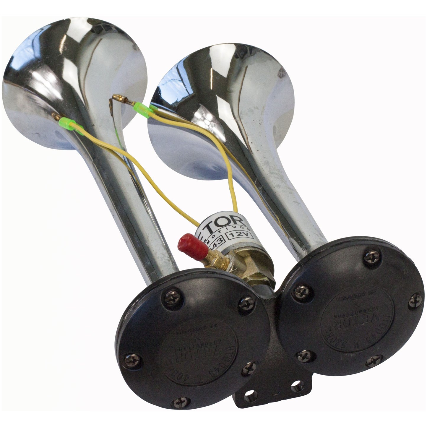 Buzina 2 Cornetas Cromada 12V - Vetor - Vt043 - (9)