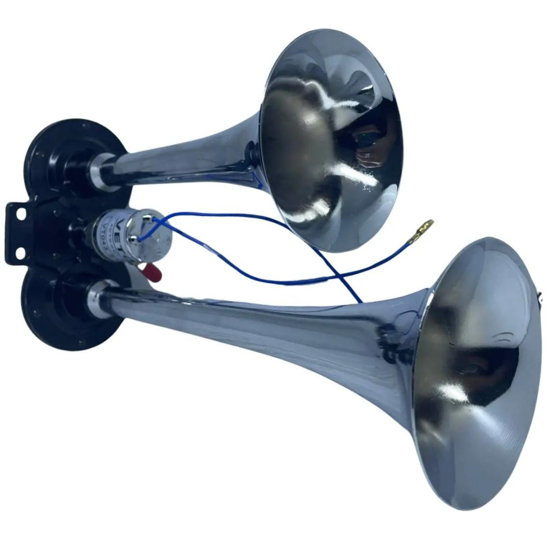 Buzina 2 Cornetas Cromada 12V - Vetor - Vt043 - (4)