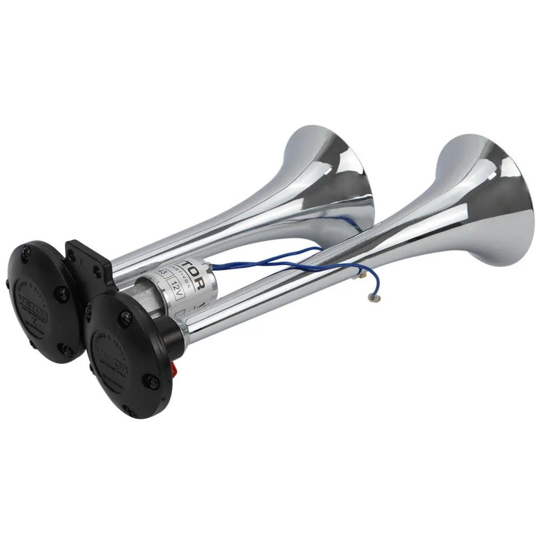 Buzina 2 Cornetas Cromada 12V - Vetor - Vt043 - (5)