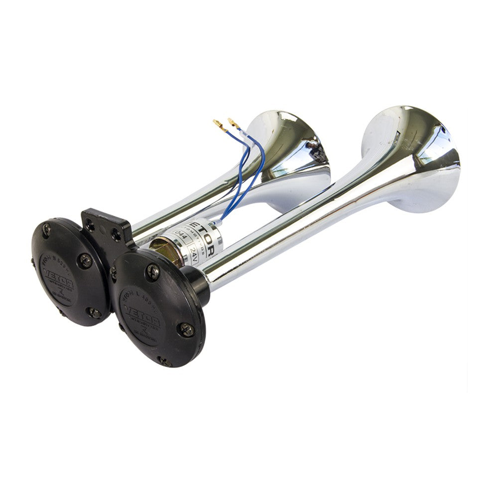 Buzina 2 Cornetas Cromada 24V - Vetor - Vt044 - (10)