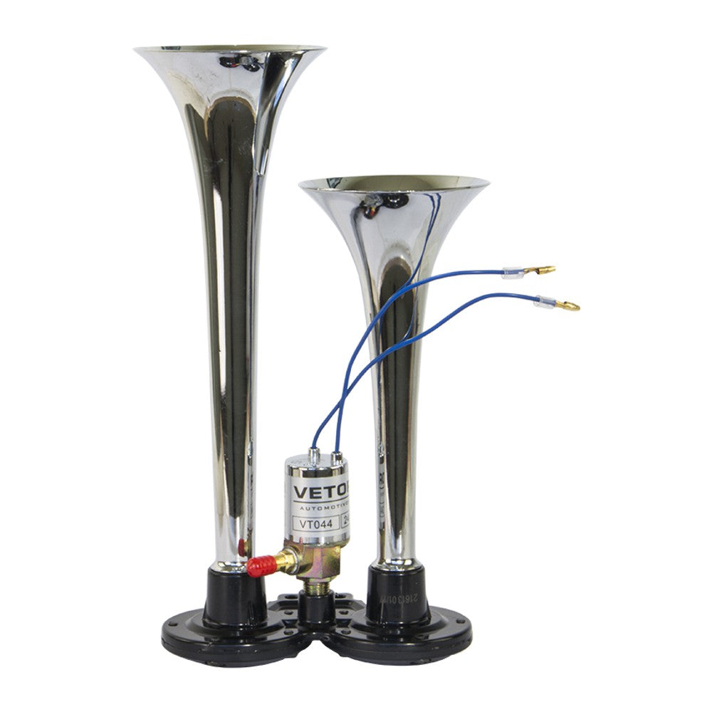 Buzina 2 Cornetas Cromada 24V - Vetor - Vt044 - (12)