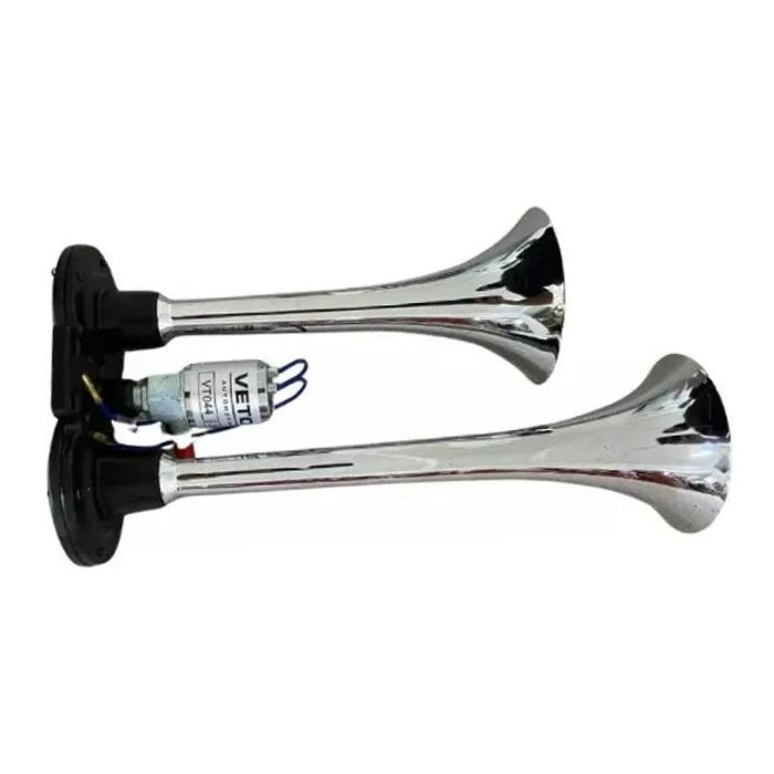 Buzina 2 Cornetas Cromada 24V - Vetor - Vt044 - (4)