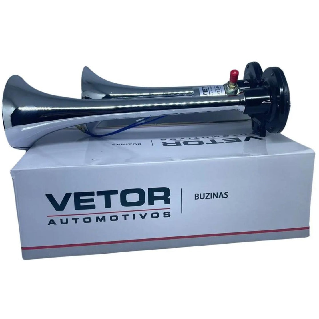 Buzina 2 Cornetas Cromada 24V - Vetor - Vt044 - (6)