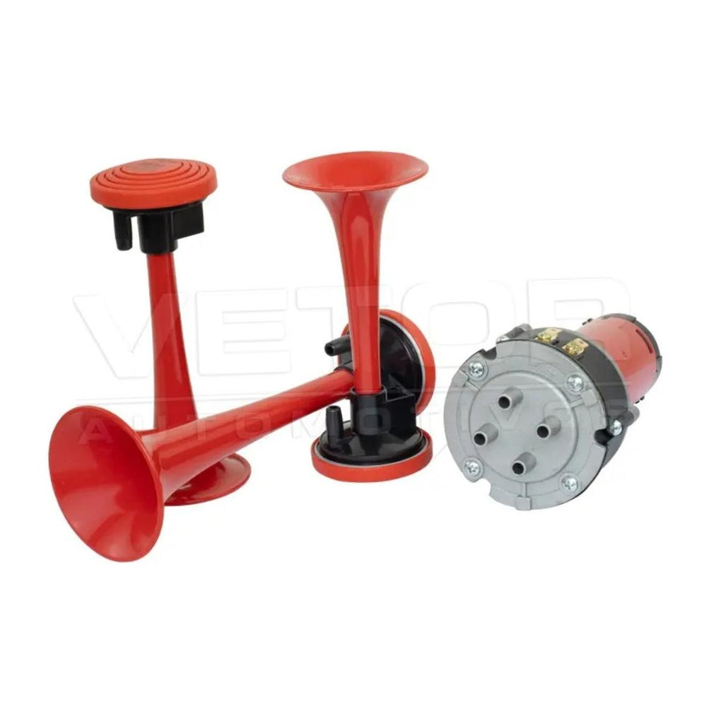 Buzina 3 Cornetas 12V - Vetor - Vt064 - (3)