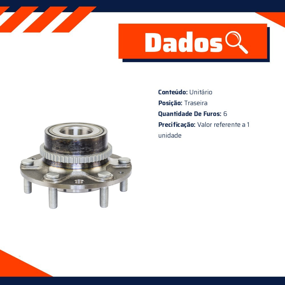 Cubo de Roda Traseiro para Kia Carnival - Vetor - B0127 - (3)