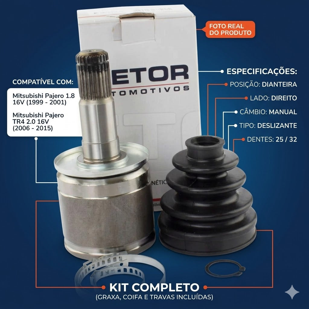 Junta Deslizante Direita para Câmbio Manual para Mitsubishi Pajero TR4 - Vetor - Vt5622 - (2)