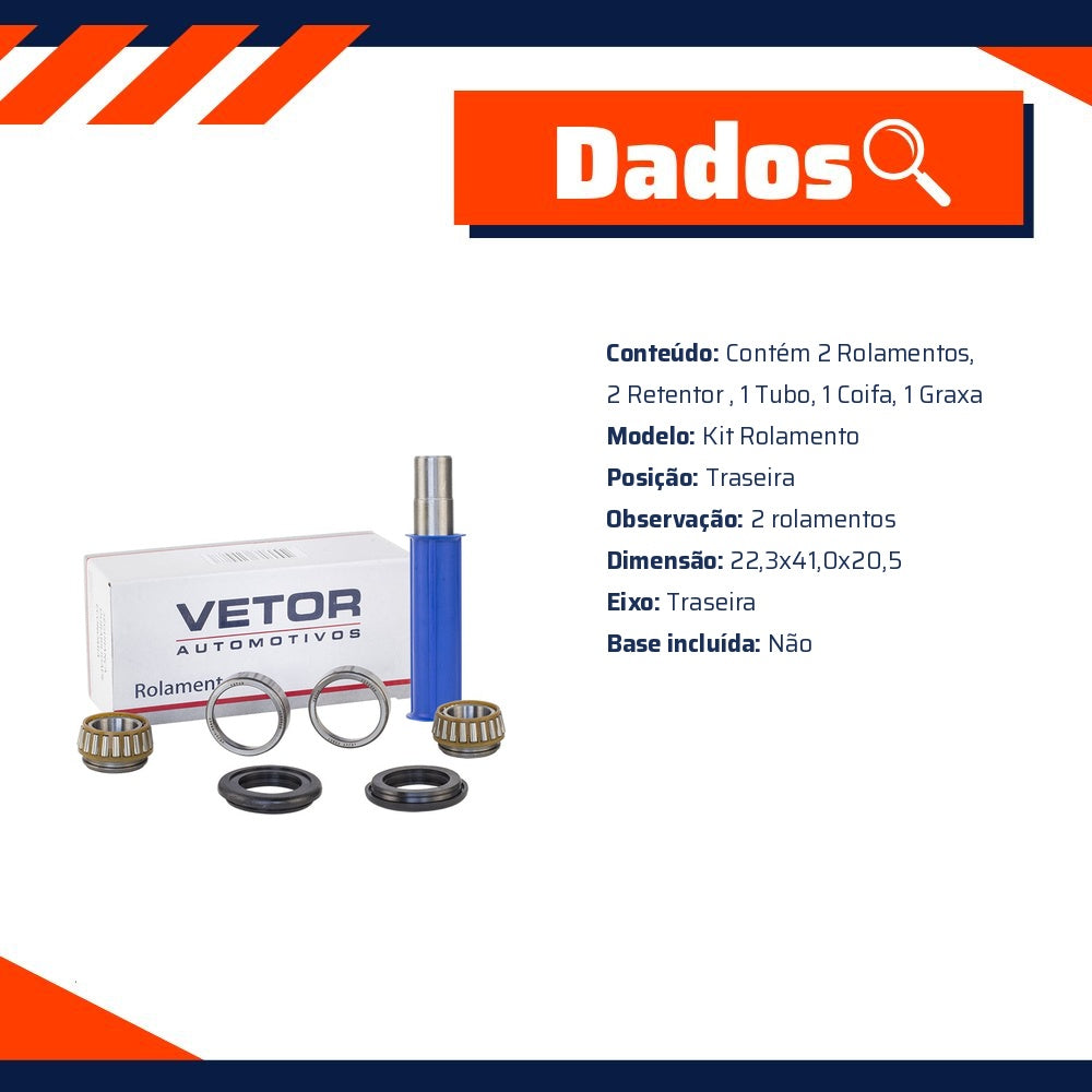 Kit de Rolamento do Braço Traseiro para Mercedes-Benz A 160 e A 190 - Vetor - Vk0009Sm - (9)